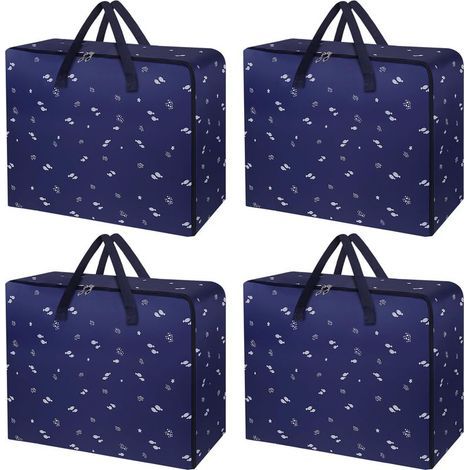 Lot de 4 Grand Sac Rangement Oxford, 105 L Sac Demenagement Grand Format Rangement, Sac de Rangement Résistant, avec Poignées Renforcées, Pour Oreillers, Édredons, Couvertures,et Déménagement (1/5)