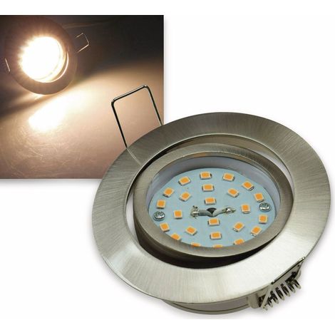 CHILITEC LED-Einbauleuchte "Flat-32" EEK F, 5 W, 420 lm, 2900 K, Edelstahl, dimmbar