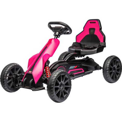 12V Electric Go-Kart for Kids, Ride-On Racing Go-Kart, with Forward Reversing Functions, for Ages 3-8 Years - Pink (1/5)