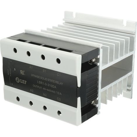 DC à AC 10A 3-32VDC 40-440VAC SSR-Wärmeleitpaste 3 Phasenzustandsrelais + Kühlkörper (4a6830fa7b3db4 (1/5)