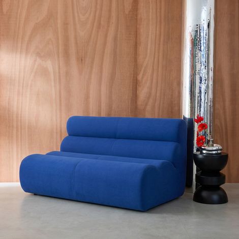 sweeek - Chauffeuse tissu 2 places bleu électrique - Nova (1/5)