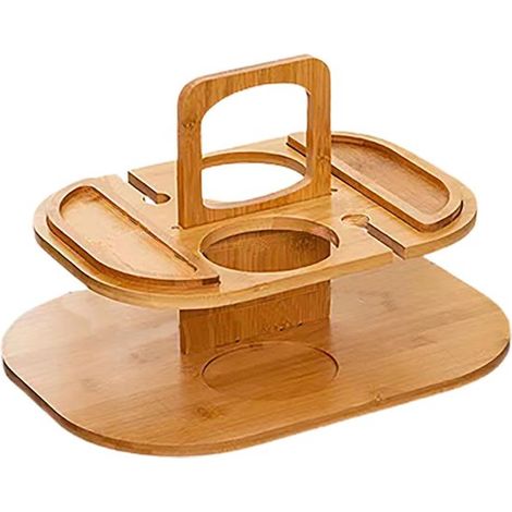Porte-bouteilles en bois - Une mini table de pique-nique pratique et indispensable, idéale pour cuisiner, pêcher à la plage et bien plus encore. Jaune (1/3)