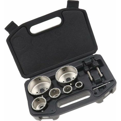 Kit de scie cloche pour carrelage avec revêtement diamant avec boîte de rangement en alliage 6 trous 22-73 mm pour la coupe de béton durable portable (1/5)