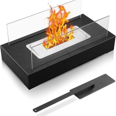 Rectangular Tabletop Fireplace with Separate Compartment – Portable Alcohol Heater for Outdoor Use, Ambient Decoration (Alcohol-Free) (1/4)