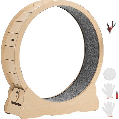 Mophorn Rueda de ejercicio para gatos, diámetro interior de 1080 mm, adecuada para gatos de 8,6 a 12,7 kg, mecanismo de bloqueo y ruedas silenciosas de TPE, dimensiones de 1200 x 340 x 1275 mm