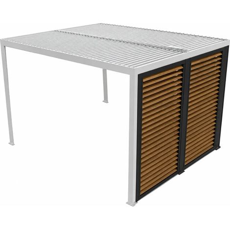 Veneziane 2 Pannelli Effetto Legno per Pergola Bioclimatica Lato 3 m (1/4)
