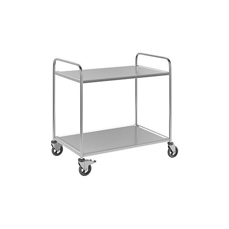 Carrito de servicio de acero inoxidable  2 pisos  neumáticos