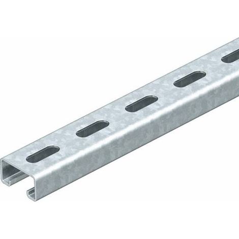 OBO Bettermann Guida profilata forata,larghezza scanalatura 22mm 2000x41x21 Acciaio zincato a nastro, 1122918