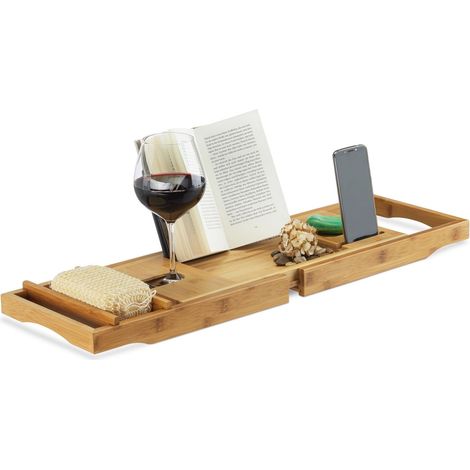 Mensola da bagno in bambu con fermalibri 883091