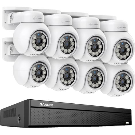 Kit de caméra de surveillance, résolution 4K Ultra HD, fonctionnalités de détection améliorées, 8PCS 0TB (1/2)
