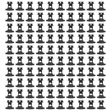 100 isolateurs de boulons ABS, 55 mm de long et 48 mm de large, adaptés aux clôtures électriques, à l'agriculture et aux jardins, noirs. (1/5)