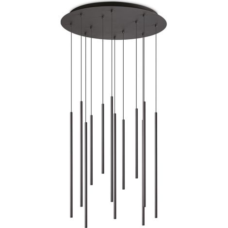Ideal Lux Lampada A Sospensione Look 12 Luci LED integrato nero metallo