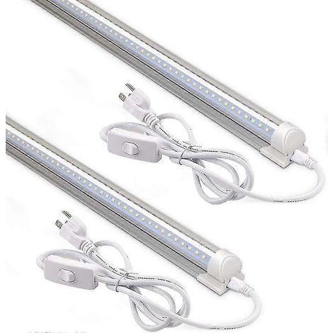 Luminaire LED pour atelier 60 cm, 20 W, 2500 lm, 5000 K, tube LED T8, diffuseur transparent, éclairage de plafond et d'atelier, tubes fluorescents connectables, éclairage pour atelier et pièce, G (1/3)