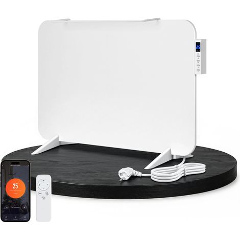 Jiubiaz Stufa infrarossi 450W bianca WiFi termostato app telecomando bagno portasciugamani (1/5)