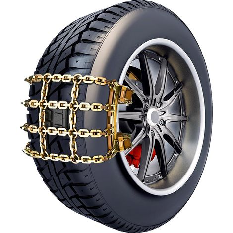 Chaînes à Neige pour Voitures, chaînes de pneus à Neige d'urgence antidérapantes, chaînes de pneus à Neige de Traction pour Voitures de Tourisme, camionnettes et SUV(1 pcs) (1/5)