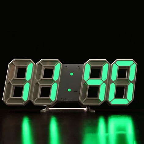 Reloj Despertador Digital LED 3D - Pantalla Horaria y Temperatura - Ajuste Brillo Automático - Función Snooze - Formato 12/24 H - 3 Alarmas - Para Dormitorio Oficina Hogar - 1 Unidad (1/5)
