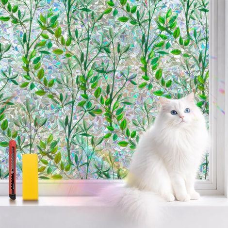 Lámina autoadhesiva para ventanas de 44,5 x 200 cm para privacidad, protección solar y decoración. (1/5)