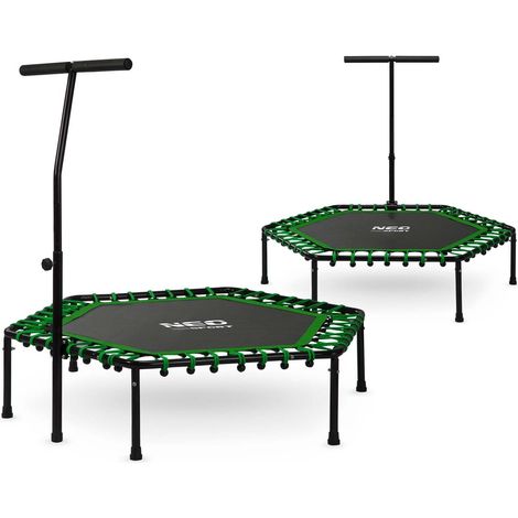 Trampolín Fitness con Asa 127 cm Neo-Sport - Hexagonal Verde