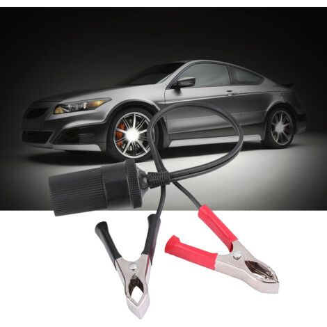 RASTKY Clips de Batterie de Voiture, Adaptateur de Prise Allume-Cigare 12 V avec Pinces pour Voiture, Bateau, Caravane ou Batterie. Idéal pour Réfrigérateur de Voiture, Onduleur Haute. (1/5)
