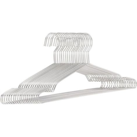 20 pieces, solid 2.6 mm diameter hanger, 42 cm long stainless steel hanger, chrome-plated (1/5)