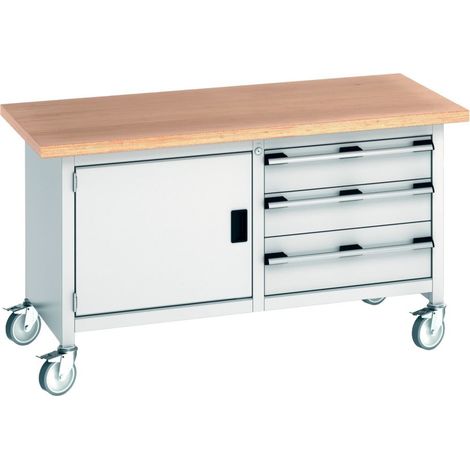 Bott Kastenwerkbank cubio 1500 x 750 x 840mm Multiplex Buche RAL 7035