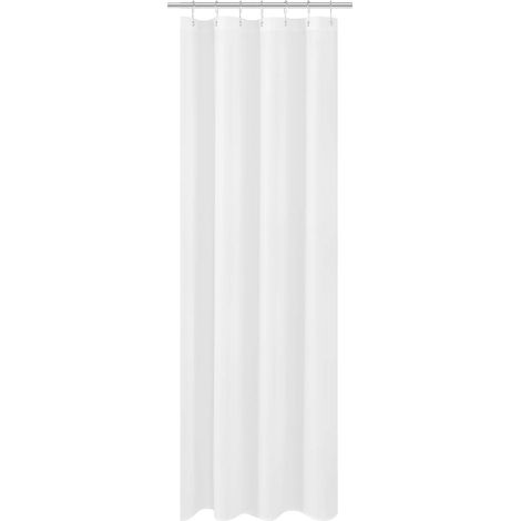 Rideau de Douche  Extra Long 120 x 200 cm, qualité hôtelière, Lavable, Hydrofuge, Blanc avec œillets, 120 x 200 cm (1/2)