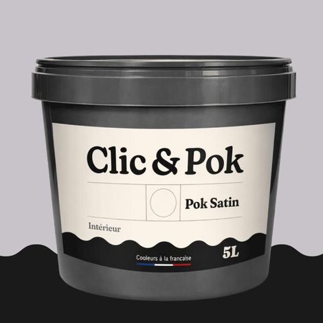 POK SATIN Peinture Mur Plafond – Intérieure Satinée, Lessivable, Multisupport - Gris Perle - 10L
