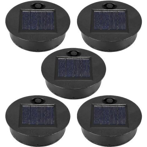 Lot de 5 pièces de rechange pour lampes solaires (diamètre supérieur 7 cm, diamètre inférieur 6 cm), 7 LED blanc chaud étanches (1/5)