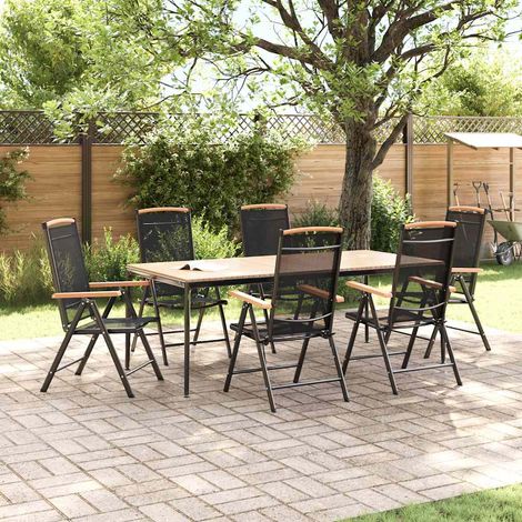 Maison Exclusive - Gartenstühle Klappbar 6 Stk. Textilene Schwarz