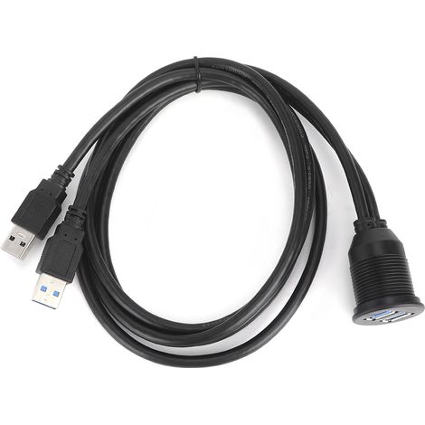 Wasserdichtes USB 3.0 Dual-Port-Kabel, Datenkabel für das Armaturenbrett im Auto, Bajonettkabel, Panelkabel. (1/5)