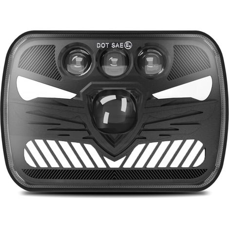 2 Stück 7x6 5x7 LED-Scheinwerfer, 7 Zoll quadratische Scheinwerfer mit Tagfahrlicht, Blinker, Fern-/Abblendlicht, 4 Lichtmodi, H4-Stecker (1/5)