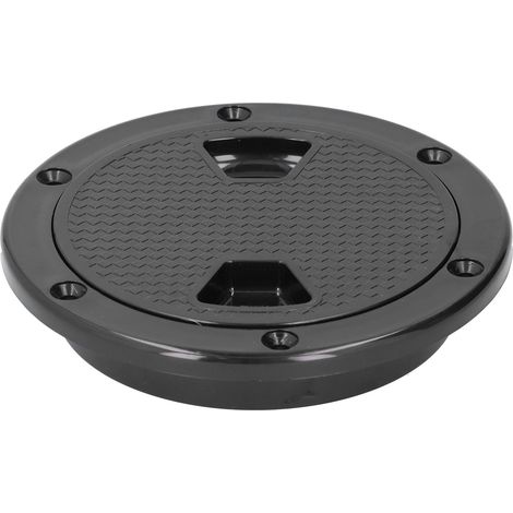 Plaque de pont de bateau ronde ABS Ø101,6 mm, trappe de visite étanche anti-UV, accessoire marin noir (1/5)