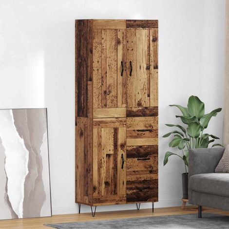 Highboard Altholz 69,5 x 34 x 180 cm Holzwerkstoff