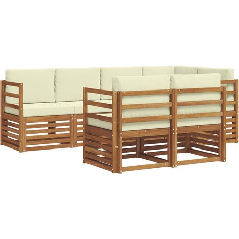 Sectional Sofa Set with Cushion 7 pcs Natural and Cream vidaXL (1/5)