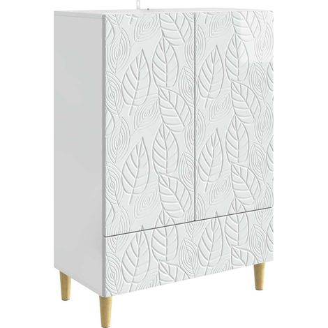 Credenza Bianco Lucido 66 x 34,5 x 95 cm Legno ingegnerizzato vidaXL