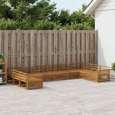 vidaXL Sofagarnituren 10 pcs Massivholz Akazie (1/5)