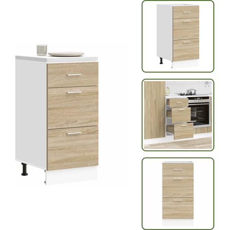 The Living Store Armario bajo "Lyon" Roble Sonoma 40x46x81,5 cm Madera de ingeniería - Armario cocina