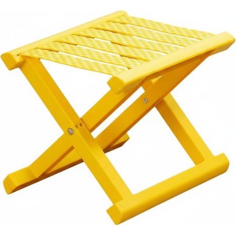 Tabouret Pliant en Plastique Siège de Pêche Imperméable Portable pour Extérieur, Jaune (1/4)