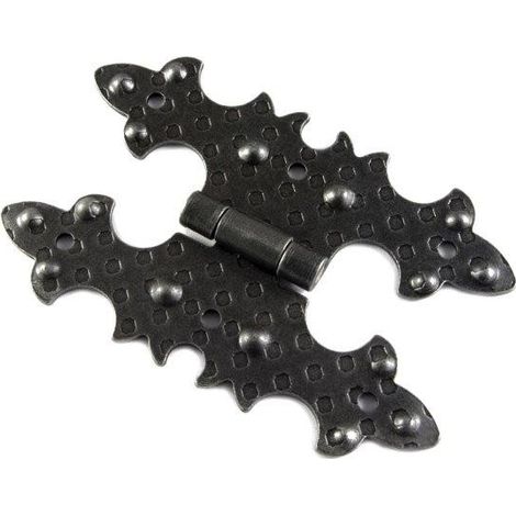 Cerniera piana Masidef rustica 40 x 68 mm in ferro martellato colore nero