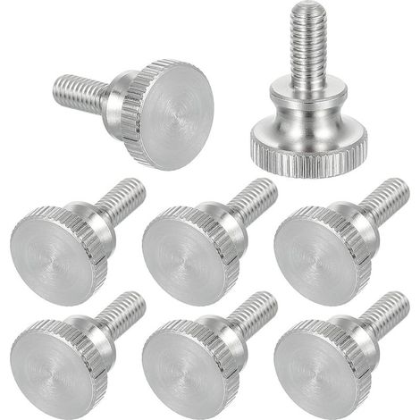 Lot de 8 vis moletées M5 x 10 mm, vis moletées à tête diamant en acier inoxydable 304, boulons à tête moletée métriques avec boutons de préhension (1/5)
