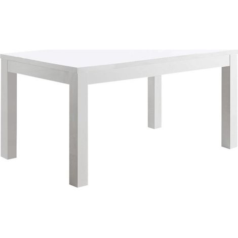 DEYTON - Table Rectangulaire 160x90cm Laquée Blanc Brillant (1/3)