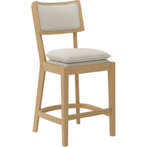 Maggie Counter Stool - Woven/Rubber Wood - L54 x W48 x H104.5 cm - Frost/Umber