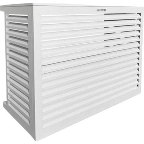 Cache climatiseur aluminium blanc 680x900x600mm – Lames persiennes pour circulation d'air – Réduit nuisances sonores – Protection intempéries – Decoclim (1/5)