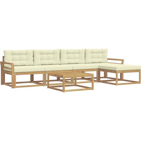 Outdoor Sofa Set 6 pcs White and Cream 79 x 79 x 37 cm vidaXL (1/5)
