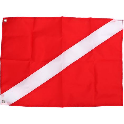 Pavillon de plongée sous-marine 50x35cm rectangulaire rouge et blanc pour apnée et chasse sous-marine (1/5)