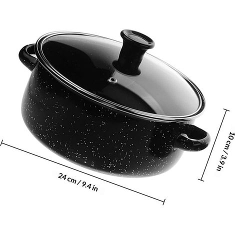 Set di 3 mini pentole smaltate - Piccola pentola color caffè con coperchio e doppio manico, rivestimento antiaderente, ideale per cucinare. (1/5)
