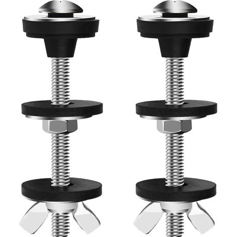 Kit de 2 boulons universels pour abattant de toilette, vis étanches en acier inoxydable pour abattant de toilette (1/5)