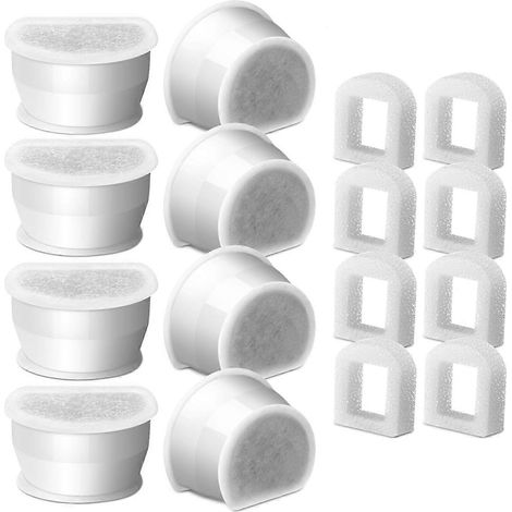 Filtres et mousse pour fontaine à eau en céramique pour chat (lot de 8) - (1/5)
