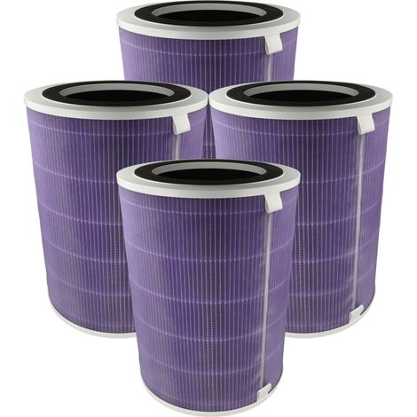 vhbw 4x Luftilter kompatibel mit Proscenic A 9 Luftreiniger - Kombifilter Vorfilter + HEPA(H13) + Aktivkohle + Silberionenfilter