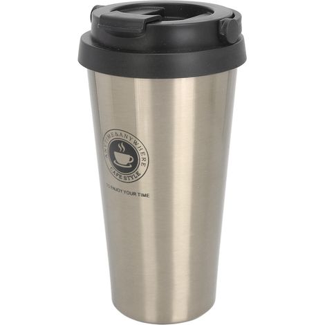 500-ml-Edelstahl-Isolierbecher mit Deckel, tragbarer Reisebecher, goldfarben (1/5)